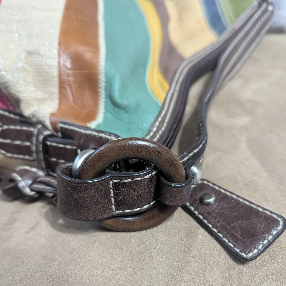 Fossil Multicolor Striped Hobo Bag